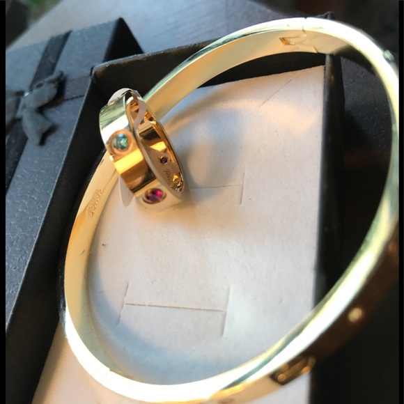 Beautiful set bangle & ring/multi color crystals - Picture 7 of 8